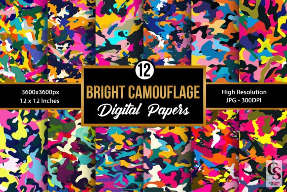 Bright Camouflage Seamless Patterns for Creative Projects