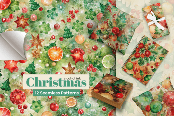 Christmas Alcohol Ink Seamless Patterns: A Comprehensive Guide for Designers