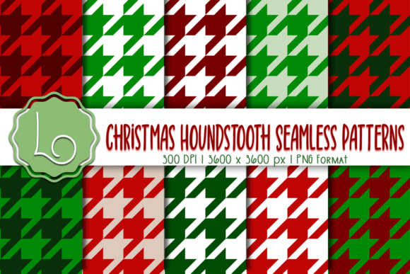 Elevate Your Holiday Designs with Christmas Houndstooth Seamless Patterns