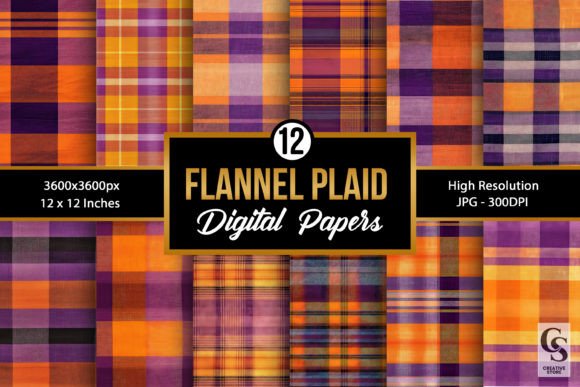 Elevating Design Projects with Orange Purple Linen Plaid Patterns