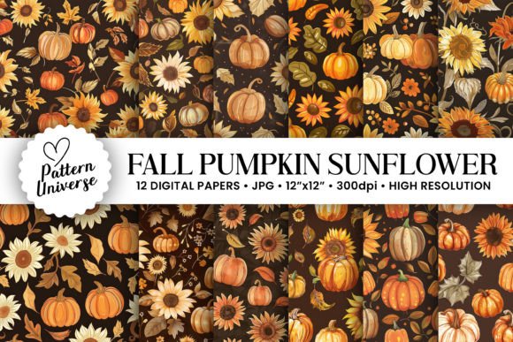 Fall Pumpkin Sunflower Patterns for Creatives