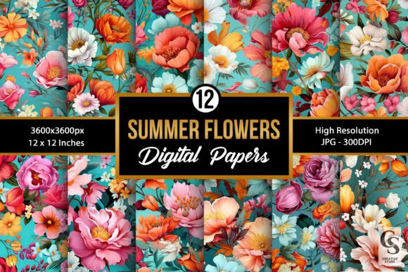 Pastel Summer Flowers Seamless Patterns