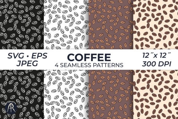 Seamless Coffee Bean Patterns for Design