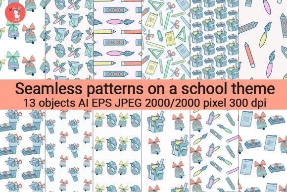 Seamless Patterns on a School Theme: A Creative Resource for Educators and Designers