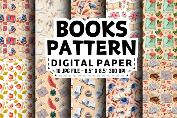 Unlock Creativity with Books Patterns Digital Paper: The Ultimate Instant Download for Crafters