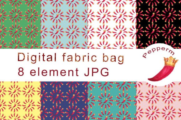 Watercolor Pepperm Seamless Patterns for Modern Design
